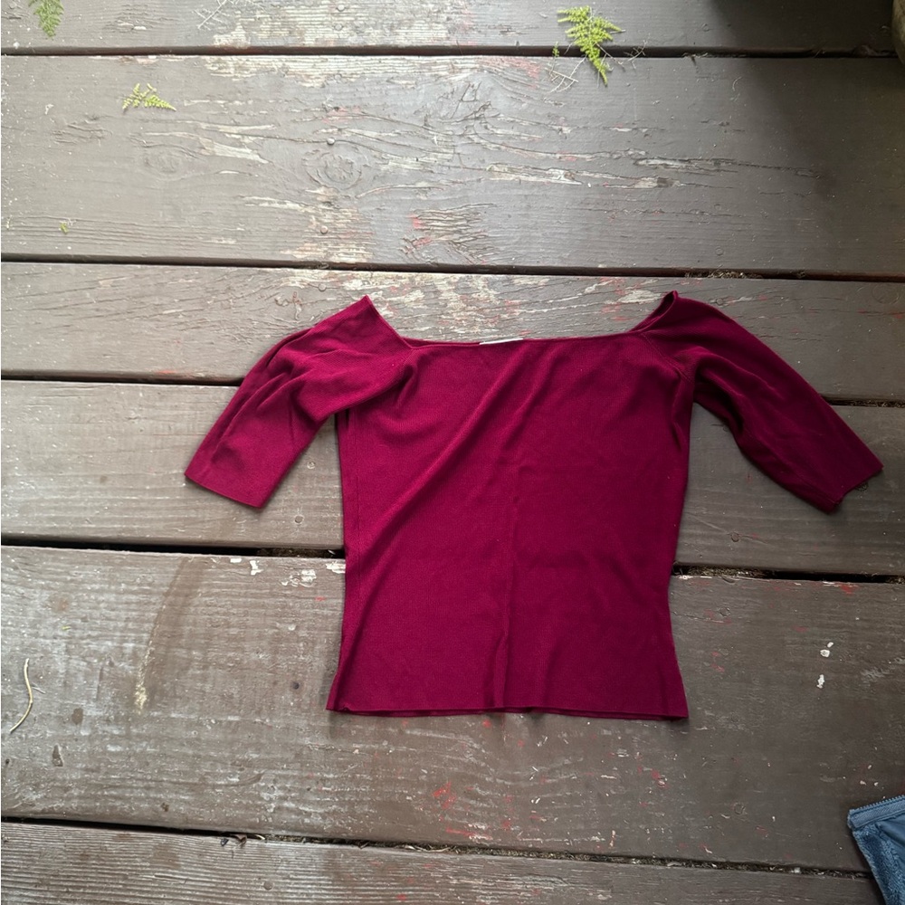 Elegant Off-Shoulder Burgundy Top